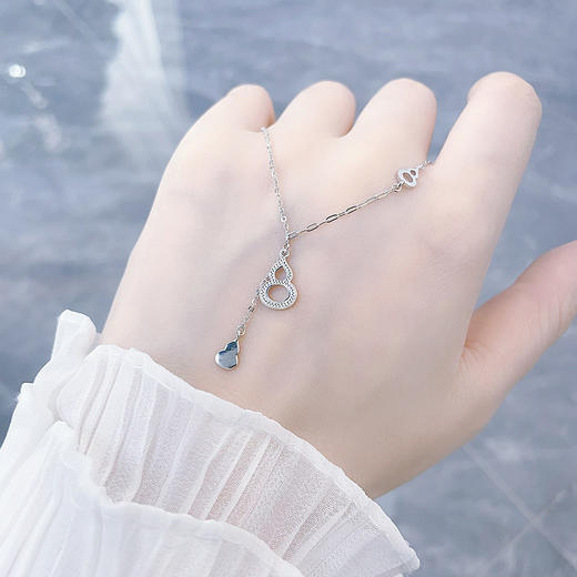 【限时8.8折】【线上铂金馆】PT950 #CNC #葫芦 【国际铂金协会  精品】铂金实心AB调节福禄连连葫芦流苏套链(ACPTTL00007)预售产品下单后不退款不退货不换货不补差价) 商品图2