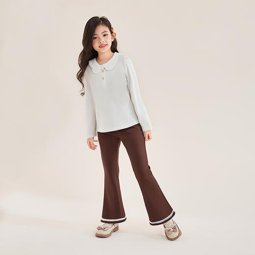 笛莎Deesha 童装女童裤子2025秋新款女童甜美修身喇叭裤 商品图2