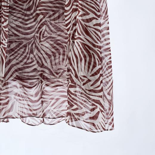 「自」全新升级【铂金会员266/天猫359/差价93】(02300)洛诗琳重磅真丝混纺不规则斑马纹气质通勤高腰A字半身裙女 商品图3