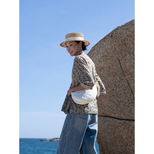 牧衣游 40支纯棉斜跨单肩包百搭白色 初生【不支持会员折】 商品图3