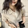 【三色可选】卷卷紫棉麻短袖衬衫 透气清爽舒适 款式百搭显瘦不挑身材 商品缩略图11