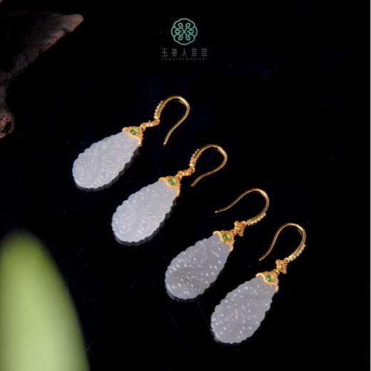 S925和田玉耳坠约25*13mm 商品图0