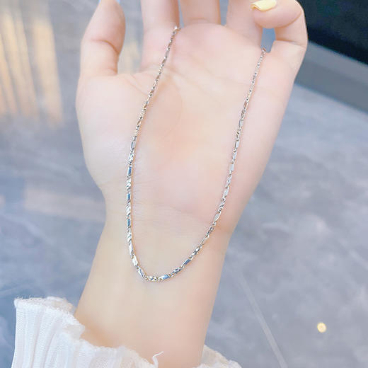 【限时8.8折】【线上铂金馆】PT950 【国际铂金协会 精品】铂金实心不可调节倒模斜角瓜子项链(ACPTXL00025)预售产品下单后不退款不退货不换货不补差价) 商品图2