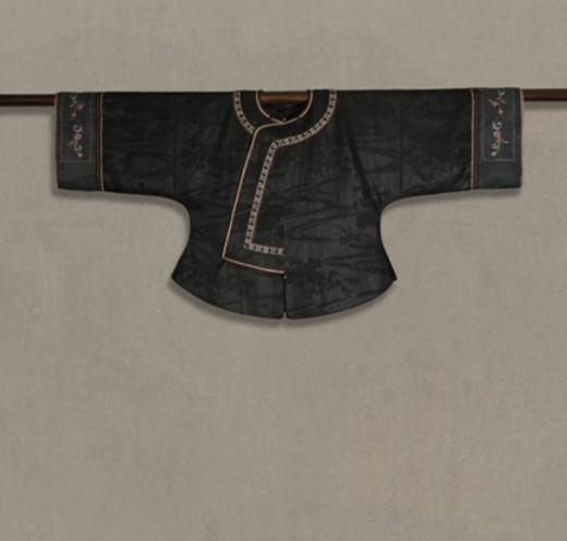 盛唐牡丹盛奢系列| 真丝香云纱手绣偏襟外套-黑色 商品图1