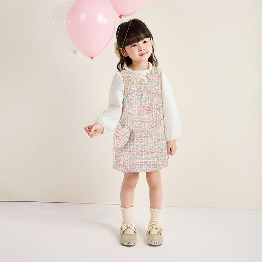笛莎Deesha 童装女童连衣裙2025秋新款女童A版香风小公主连衣裙 商品图2