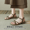 品质好货|Safiya/索菲娅2025夏季百搭一字带交叉细带粗跟高级感外穿凉鞋SFD2111703 商品缩略图9