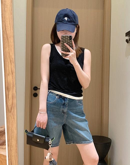 土耳其原单丹宁百慕大四面弹多工艺水洗直筒五分短裤 商品图9