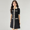 「高货sh」全新升级【铂金会员220/天猫299/差价79】(04005)洛诗琳黑白撞色小香风连衣裙2025夏季收腰显瘦直筒连衣裙 商品缩略图1