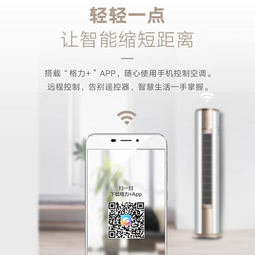 格力冷静王变频柜机1（金秋白）2匹1级能效KFR-50LW/(50583)FNhAb-B1(WIFI) 商品图2