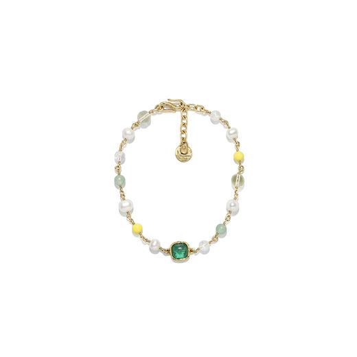 北京仓｜Goossens Paris-Lagune-金色 岩石水晶 珍珠 脚链［法国设计师］ 商品图0