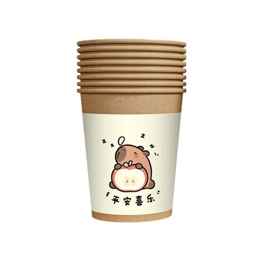 【9.9抢50只❗️卡皮巴拉加厚纸杯】全新升级新体验，冷热适宜/开水不软榻/无荧光剂，厚家用本色纸杯，办公茶一次性水杯子冷热饮奶茶杯L 商品图4