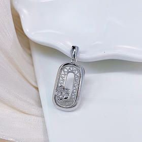 【限时8.8折】【线上铂金馆】PT950 【精品】铂金镂空花丝花头回形针吊坠(BFPTDZ00038)预售产品下单后不退款不退货不换货不补差价)