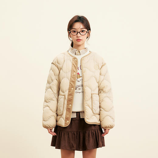 笛莎Deesha青少年女童羽绒服2025秋季女童无领轻薄羽绒服 商品图3