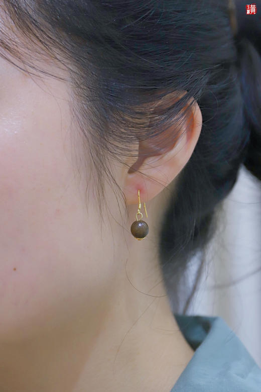 绿檀木耳坠 商品图6