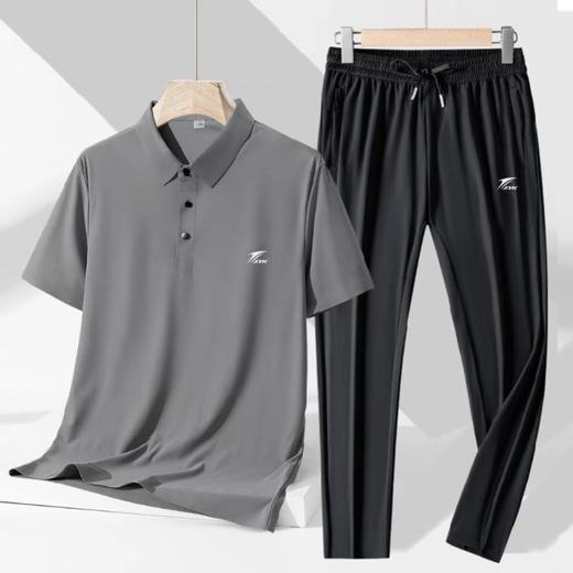 疯抢中！！【金莱克·男士速干运动套装】凉感POLO衫短袖+冰感速干长裤 透气吸汗 舒适轻盈 运动更佳 商品图5