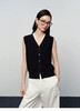 莱赛尔天丝针织假两件马甲 商品缩略图0
