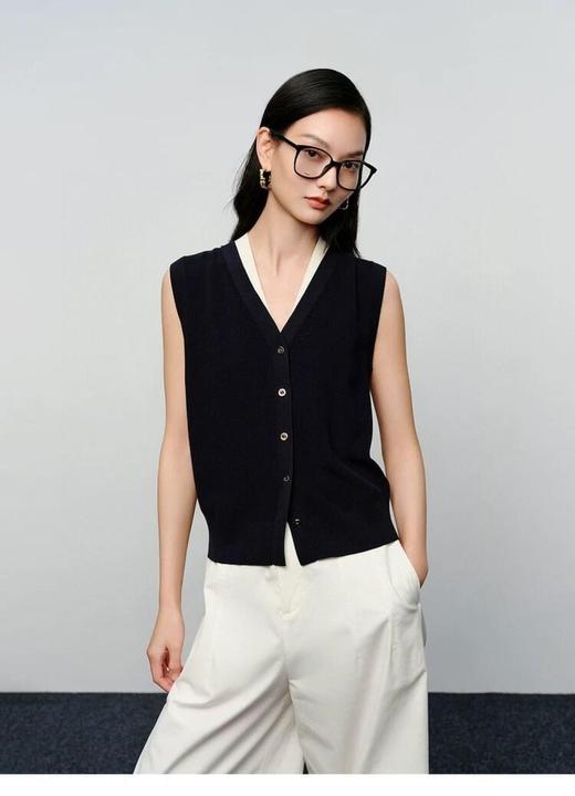 莱赛尔天丝针织假两件马甲 商品图0