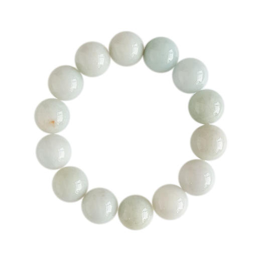 【天然正品】A货翡翠天然细腻约16MM青白色糯种翡翠圆珠手串16.0MM（皆取最大值）男士现售价：880特价！050425AH17 商品图0