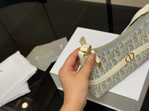 D070811浅蓝老花金色字母logo帆布单肩手提包 商品图14