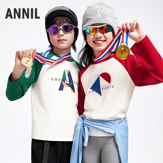 男女童圆领长袖针织衫秋季新款安奈儿童装EM531673 商品图1