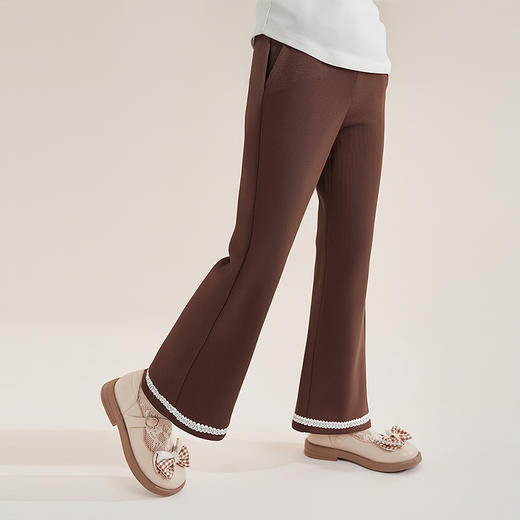 笛莎Deesha 童装女童裤子2025秋新款女童甜美修身喇叭裤 商品图0