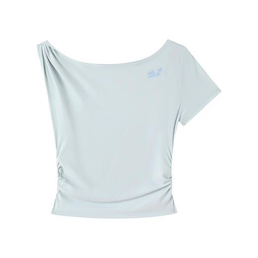 CryingCenter 运动面膜级糯感运动不对称露锁骨修身弹力女短袖 商品图8