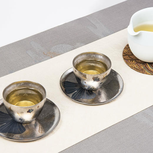 厚岸纯钛小叶套杯丨办公会客家居简约品茶小杯子茶杯四件套 商品图1