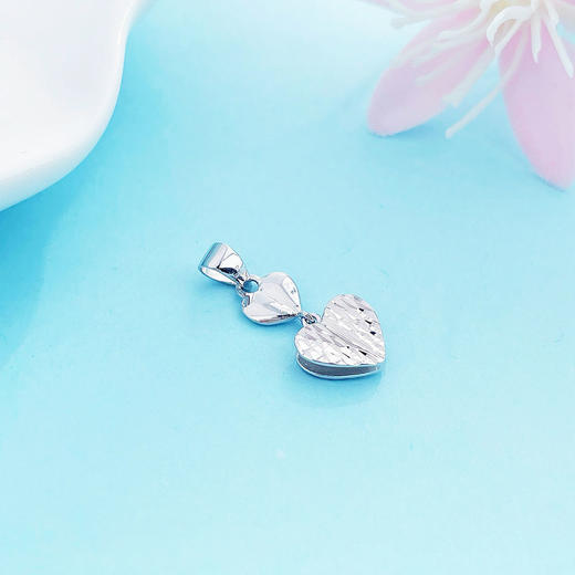 【限时8.8折】PT950 【国际铂金协会】铂金空心菱格纹心心相印爱心吊坠(BDZ00322)预售产品下单后不退款不退货不换货不补差价)预售产品下单后不退款不退货不换货不补差价 商品图2