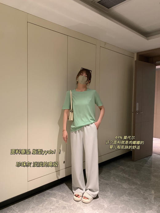 老罗刺绣天丝莱赛尔针织T恤衫 商品图2