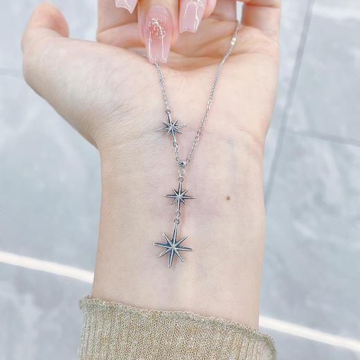 【限时8.8折】【线上铂金馆】PT950 #为你摘星 【国际铂金协会 精品】铂金镂空可调节绕线工艺群星璀璨六芒星套链(ACPTTL00024)预售产品下单后不退款不退货不换货不补差价) 商品图2