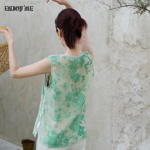 【门店同款】ENJOY夏季云敛定制-“乐染东方”提花上衣 163693382 商品图3