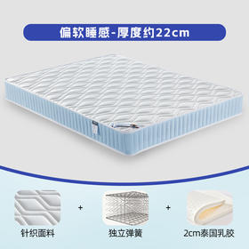 自然醒A类针织棉弹窗床垫天然乳胶椰棕床垫卧室家用薄款护脊护腰床垫软硬适中垫SA