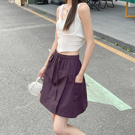 解放双腿的夏日美学【轻量感山系裙裤】毫不费力的舒适随意穿搭❗A字版型+不规则下摆，胯宽秒变直角胯❗无论怎么动，都不怕走光❗ 商品图5