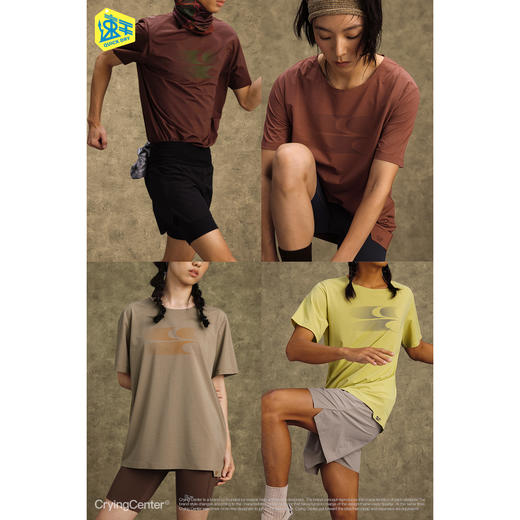 CryingCenter 速干大领口 渐变logo运动健身T恤压胶工艺 哭喊中心 商品图1