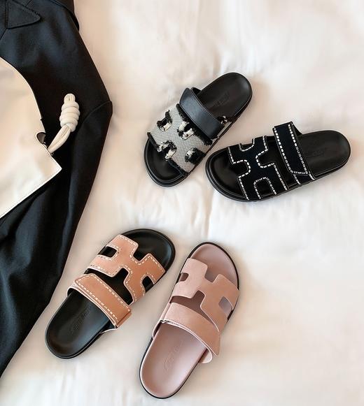 魔术贴休闲厚底H型拖鞋女凉拖外穿 商品图0