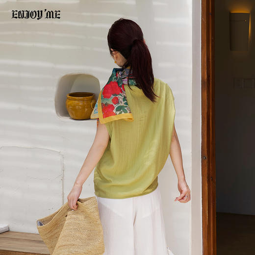 【门店同款】ENJOY夏季“假日漫寻”扭结衬衫 163843301 商品图3