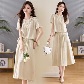 2025夏季新款女装胖mm大码绝美套装裙洋气减龄感半身裙两件套