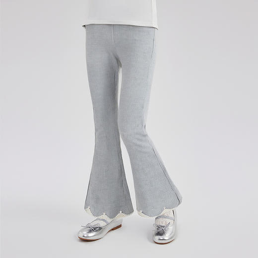 笛莎Deesha 童装女童裤子2025秋新款女童修身喇叭打底裤 商品图0