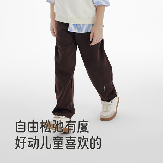 英氏儿童裤子春秋新款男童时尚直筒裤百搭纯色中大童外出休闲卫裤 商品图3