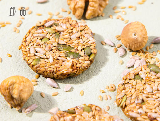 【邱品 亚麻籽坚果饼】亚麻籽葵花籽南瓜籽无花果核桃低聚果糖 低温烘焙，孕妈也能吃 商品图6