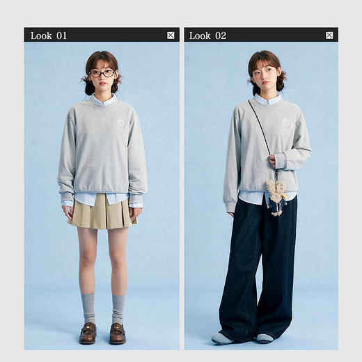 笛莎Deesha青少年女童卫衣2025秋季女童甜美刺绣圆领卫衣 商品图2