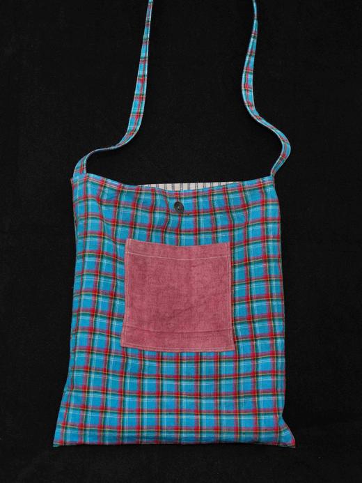 回声Echos/条纹拼接斜挎帆布包【可双面背】 商品图1