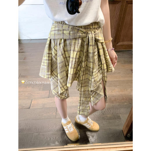 【129元任选2件】现货！韩系格纹不对称绑带半身裙 商品图2