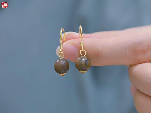 绿檀木耳坠 商品图4