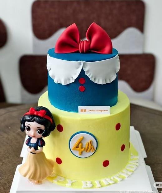 【优品系列】--【蝴蝶结白雪公主】送女孩、满月、周岁生日蛋糕 商品图0