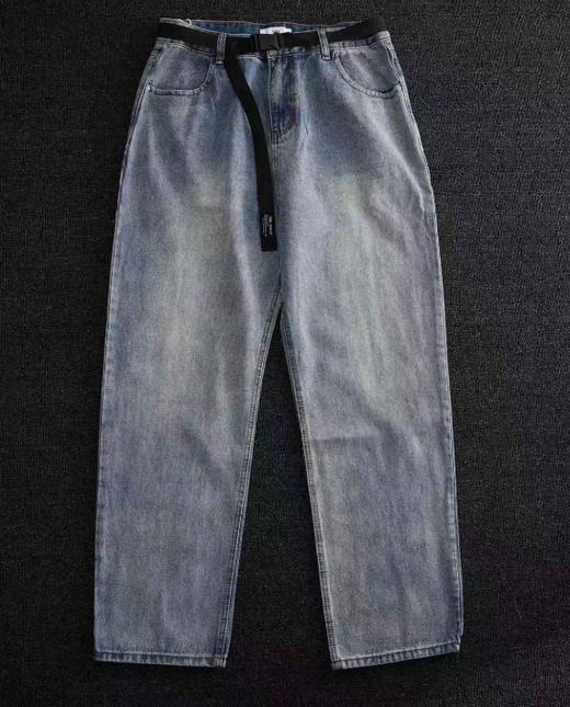 休闲简约直筒牛仔裤 商品图3