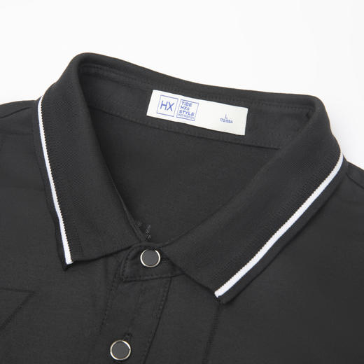 【新品上新】HX 夏季翻领短袖T恤简洁大方Y102320300102 商品图9