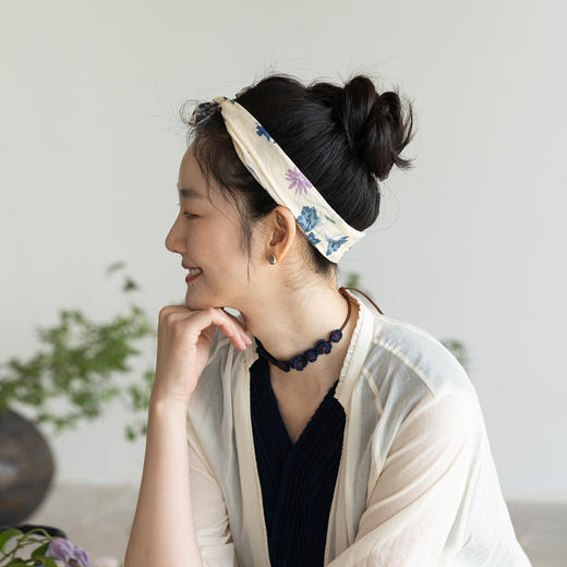 牧衣游原创印花100支进口纯棉方巾百搭发带 舟曲【不支持会员折】 商品图0