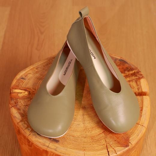 【抖音专属】头层牛皮单鞋（P418-1绿色） 商品图2