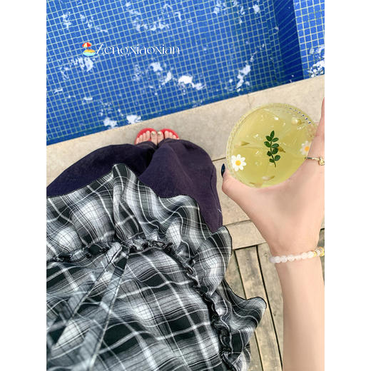 【149元任选2件】最后一波！复古格纹泡泡袖方领衬衫 商品图1